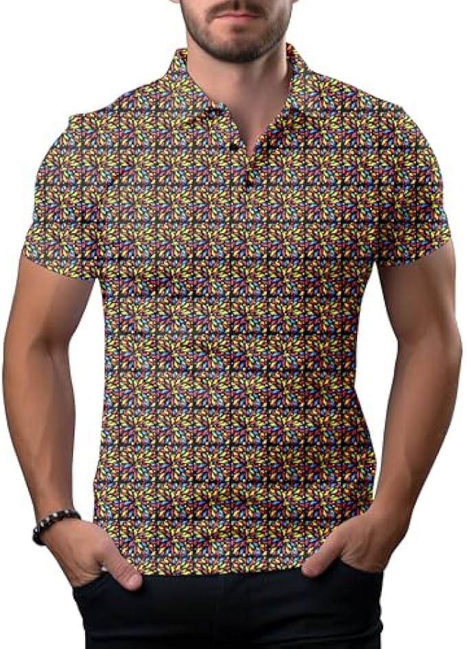 Men's Funny Golf shirts Hawaiian Golf Short Sleeve Dry Fit Shirts Funny Beach Summer Clothing for Men