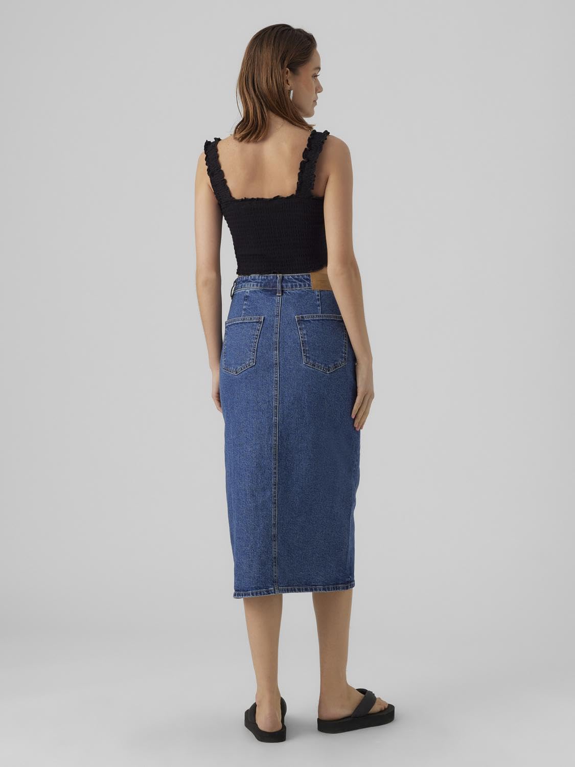 VERO MODA Denim Skirt VMVERI High Waist Midi Skirt