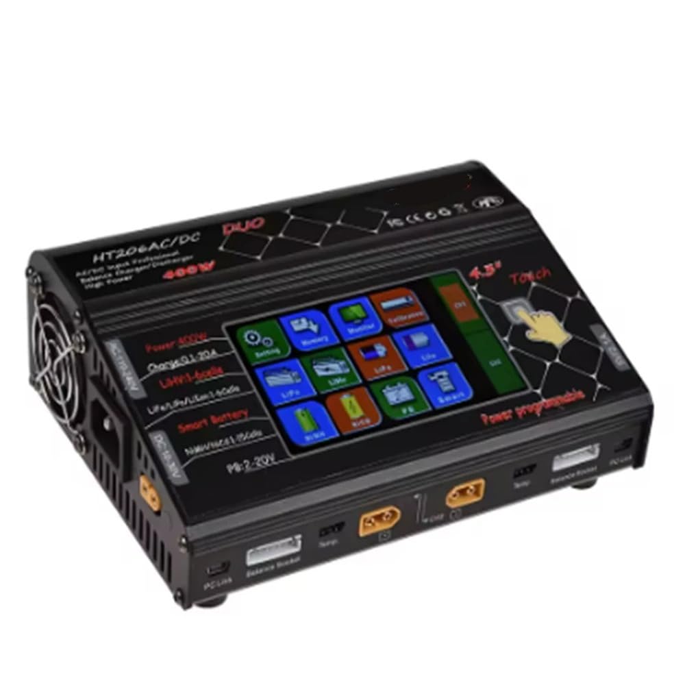 HT206AC DC RC Balance Char Ger 4.3 pouces écran tactile couleur 200W * 2 20A * 2 double Port adapté for Lilon LiPo LiFe LiHV Bat Tery