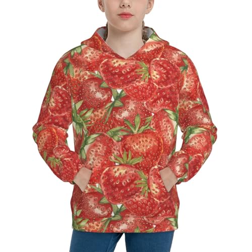 Strawberry Kid Hoodies Boys Sweatshirts Girls Pullover with Pocket