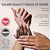 Glamnetic Press On Nails - Mother Pearl | Medium Almond White French Tip Fake Nails, Salon Quality French Manicure | 15 Sizes - 30 Nail Kit with Glue #1
