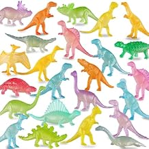 96 Piece Glow in Dark Mini Dinosaur Toy Set24 Style, Plastic Realistic Dino Figure, Kid Birthday Party Favors Supplies Goody Bag Valentines Day Gift Pinata Stuffers Easter Eggs Easter Basket Filler