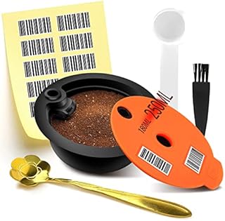 NOTSEK Tassimo Reusable Pods 180ml Lid with 10pcs 250ml XL Barcode Labels, Tassimo Refillable Pods 250ml for Bosch Tassimo Machine, Reusable Tassimo Pods 250ml