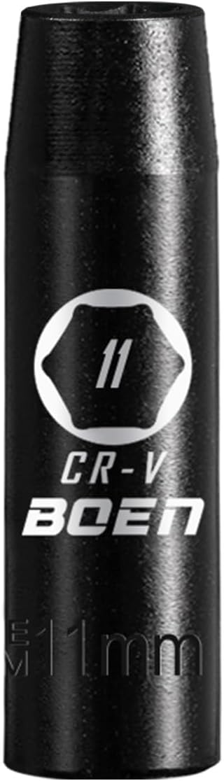 BOEN 1/2" Drive Deep Impact Socket,11mm Premium Socket,Metric,6 Point,Cr-V Steel with Laser Marking - Strong and Durable