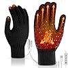 Guantes de calor USB para mujeres y hombres, guantes calientes para pantalla táctil para invierno Tejer, 3 niveles de temperatura ajustables, guantes calefactores para interior al aire libre, ciclismo