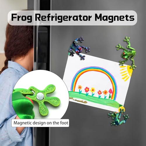 5 imanes magnéticos de rana 3D para refrigerador miniatura 3