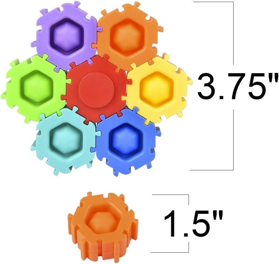 Image of Amitasha Push & Pop for Kids - Sensory Fidget Spinner Toy, Waterproof Handheld Popit Spin Memory Travel Toy Fine Motor Skill