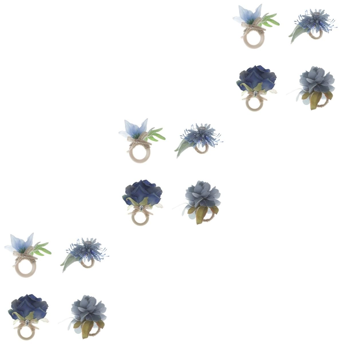 Abaodam 12pezzi Fibbia Decorativa Per Tovaglioli Con Fiori Simulati Juta Anelli Per Tovaglioli Per Matrimoni e Feste Decorazione Elegante Per Tavola