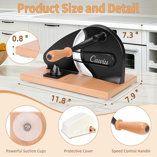 Image of CAWIU Upgraded Manual Bread Slicer for Homemade Sourdough Round with Cover