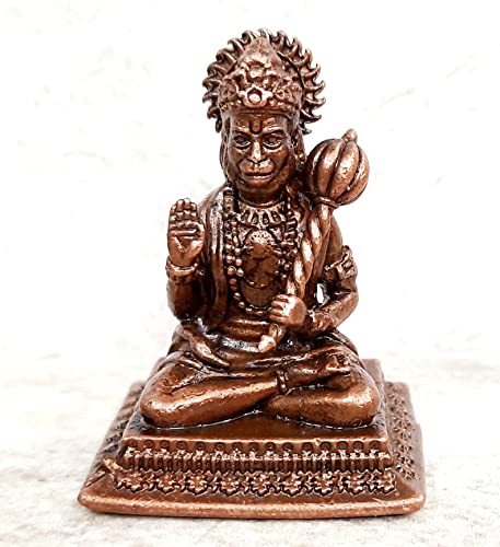 Image of Copper Idols India, 1.6inches, Handmade Hanuman, 56Grams, Patina Antique Finish, Pack of 1 Piece