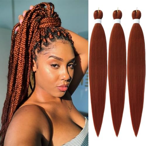 Ginger Pre stretched Braiding Hair, 26 Inches Kanekalon