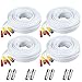 BNC Cable, 150ft 4Pack All-in-One Siames Video and Power Security Camera Wire Cord with 2 Female Connectors for All HD CCTV DVR Surveillance System (4x150FT BNC Cable White)