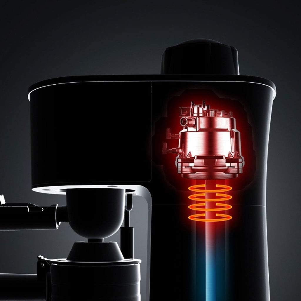 Coffee machine Coffee Machine 800W Semi-Automatic Espresso Coffee Machine Steam Type Overheat Overvoltage Protection Pause Function Coffee Maker Stainless Steel Decoration Black