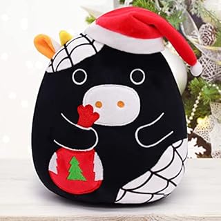 DNFASCHI Cow Plushie Cow Stuffed Animal Toy, Cute Chirstmas Cow Plushie Pillow, Soft Cow Stuffed Doll Kawaii Home Car Decoration, for Kids Girlfriends Lover