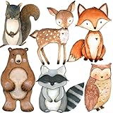 12inch Large Woodland Cutouts with Stand, Woodland Baby Shower Decorations, Forest Animals Baby Shower Decorations, Birthday Party Supplies Cardboard Stand Up Prop 6 PCS