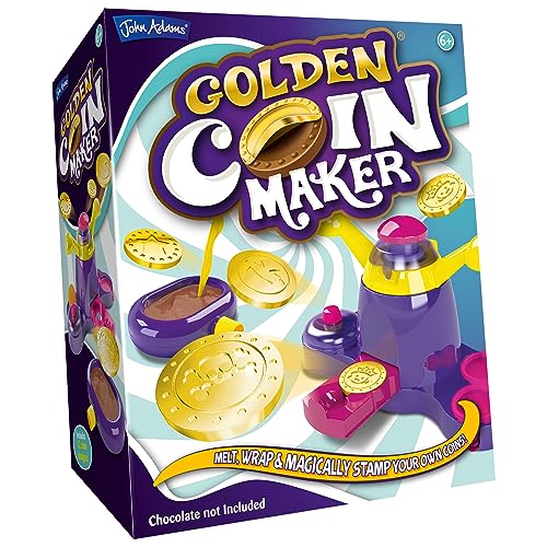 John Adams Golden Coin Maker | Melt Wrap & Stamp Your Own Golden Chocolate Coins | 12 Stamp Choices | Food Craft Treats | Age 6+ | Kids Gift Idea For Birthday & Christmas | Chocolate Not Included