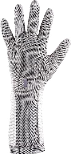 Guante de malla contra cortes de acero inoxidable 316L largo talla XXS