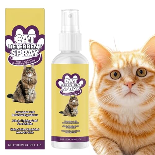 100ml Cat Repellent Spray,Indoor & Outdoor Use, Anti-Scratch Cat Spray,Stop Cats Scratching Furniture & Carpet,Anti Cat Spray for Sofas, Carpets,Safe & Effective Cat Training Spray, Easy to Use