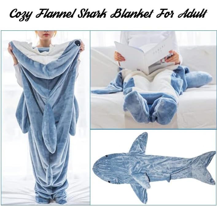 Couverture-sac De Couchage Requin - Flanelle Et Laine D'agneau, XL, Costume Cosplay