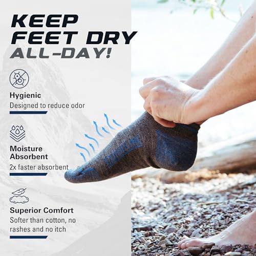CloudLine Merino Wool Running Socks for Men and Women - Ultralight, Anti-Blister, Moisture Wicking Socks, Made in USA 1 Pair3