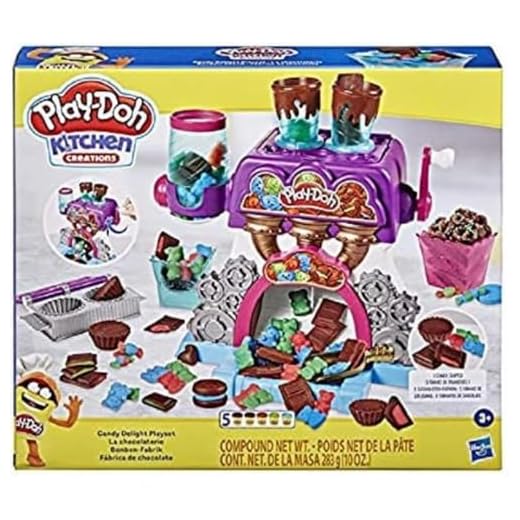 Play-Doh Kitchen Creations Candy Delight juego para niños de 3 años en adelante con 5 latas, tóxico (Hasbro 0)