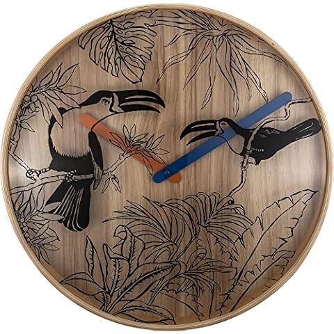 NeXtime TROPICAL BIRDS Wooden Wall Clock Cover