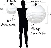 Vista 2 de Just Artifacts - Farol de papel de 24 pulgadas, Blanco, 0.00watts, 0.01 volts