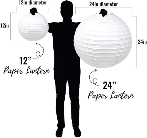 Miniatura 2 de Just Artifacts - Farol de papel de 24 pulgadas, Blanco, 0.00watts, 0.01 volts