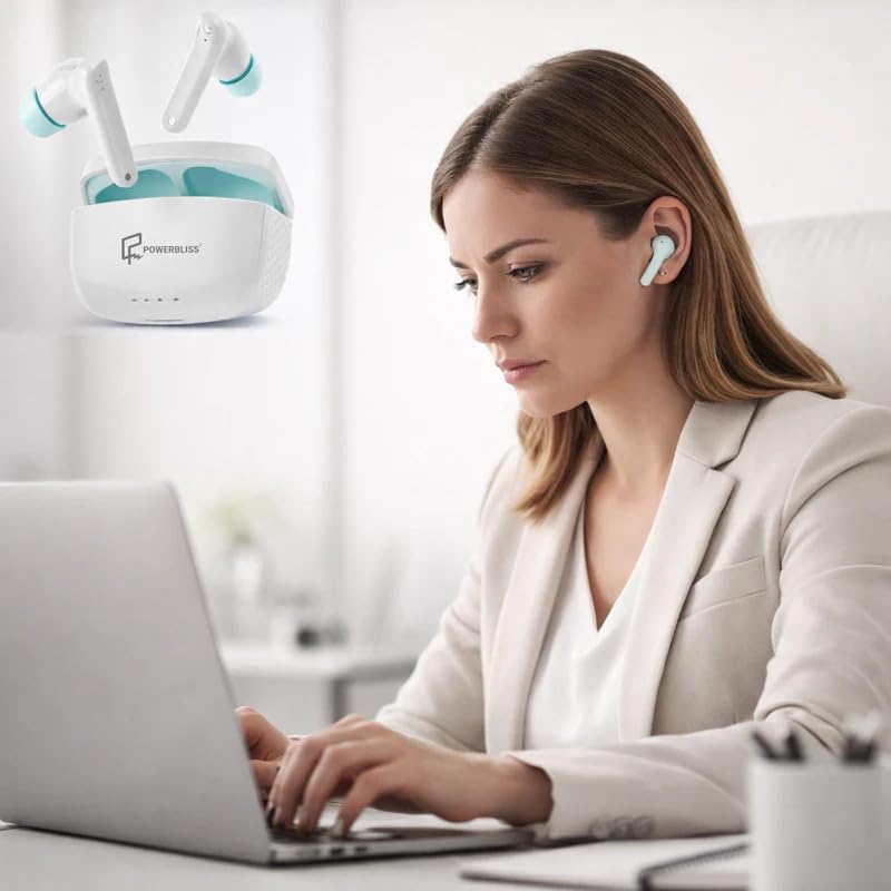 Image of Wireless Earbuds | 42H Total Playtime | Bluetooth 5.4 | ENC Noise Cancelling | Super Bass Sound | Touch Controls | Type-C Fast Charging | Waterproof | in-Ear TWS Earphones