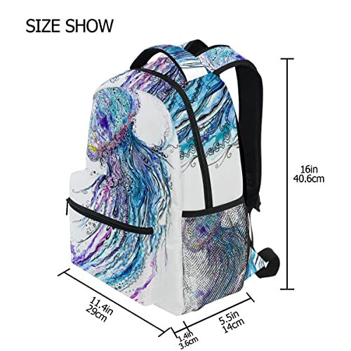 Ocean Jellyfish School Backpack Bookbag for Boys Girls Teens Casual Travel Bag Computer Laptop Daypack2