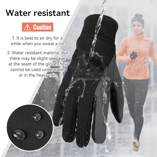 OZERO Winter Gloves for Women - Touchscreen Anti-Slip Palm Windproof Thermal Cycling Glove for Texting Hiking Driving Running (Small)