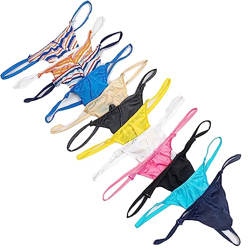 Men's Ice Silk Thong G String Lingerie For Men Sretch G-string T-back Micro