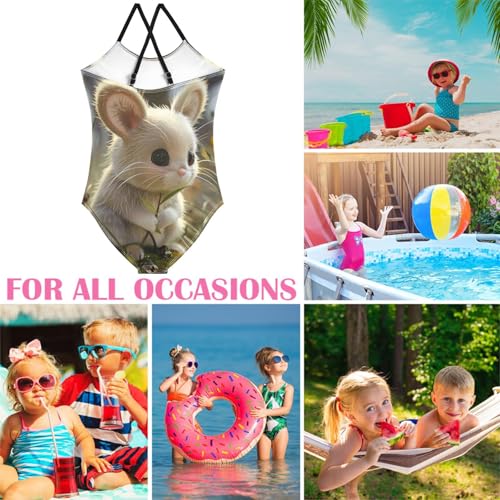 Image of Girls One Pieces Swimsuit Cute Beach Swimwear with Adjustable Strap 3-10 Years