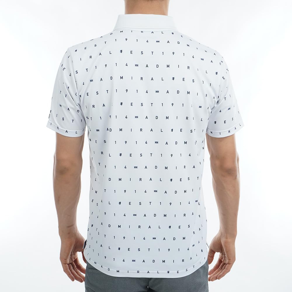 Admiral Golf ADMA315 Men's Golf Shirt, Monogram Print, Polo Shirt