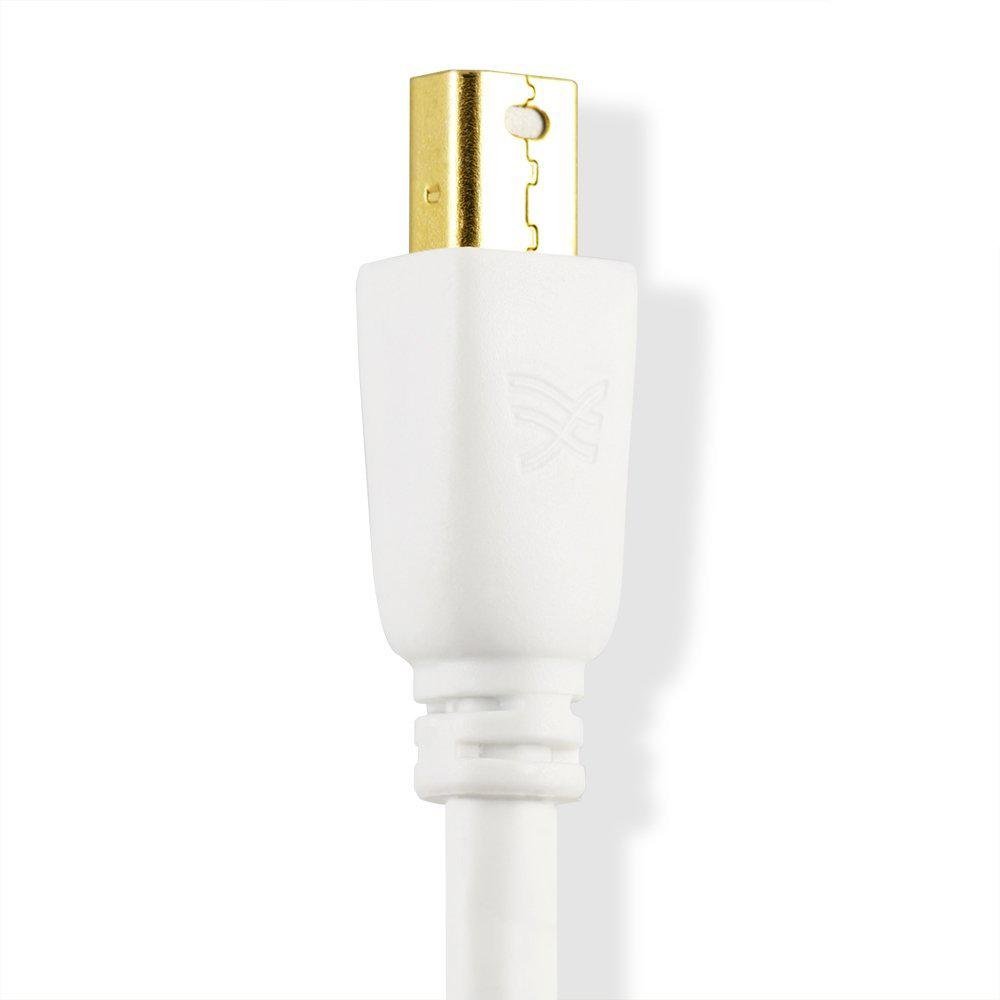 Mini DisplayPort to HDMI 2.0 Cavo Adattatore Femminile 4K Ultra HD con Trasmissione Audio Certificato per Apple/Mac, MacBook PRO, MacBook Air - Spina in Oro 24k - Bianco - 0.2m