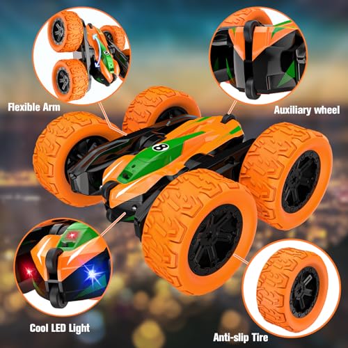 Coche Teledirigido Niños 3 4 5 6 7 8 9 Años, Acrobático RC Car Radiocontrol 4WD 2.4GHz con Luces Carro Telecomandado Coche Juguetes Monster Truck Juego al aire libre Regalo para Cumpleaños Navidad - imagen 6