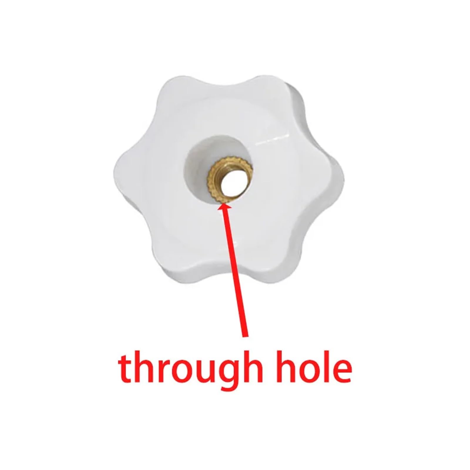 M4 M5 M6 M8 M10 Manopola di serraggio Maniglia Dadi Prugna bianca Bachelite Stringere a mano Filo Stella Nero Manuale Pollice Serraggio Attraverso dadi ( Color : Through hole , Size : M8X32MM(5PCS) )