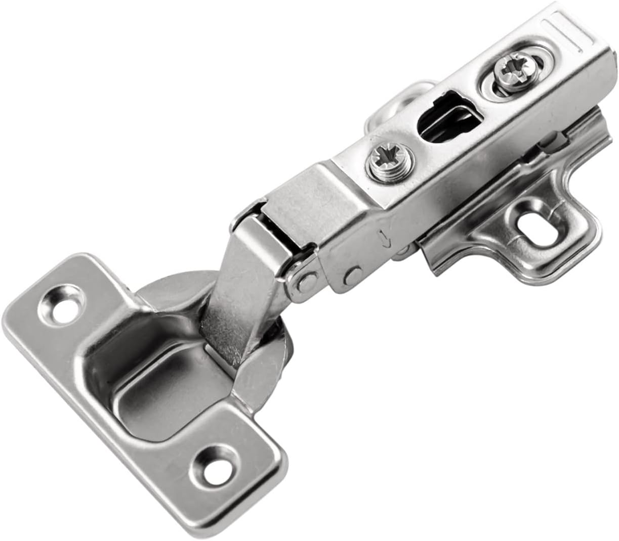 Hickory Hardware P5111-14 Euro Cabinet Concealed Hinge - Partial Overlay Frameless Design with 105° Opening - Self Closing Feature - Easy Installation Hinge Polished Nickel Finish