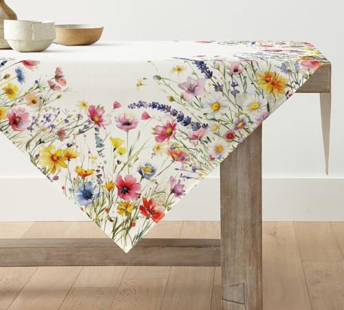 Artoid Mode Blumen Gräser Pflanzen Frühling Tischwäsche, Saisonnal Küche Tisch Dekoration Drinnen Urlaub Party Dekor 85x85 cm