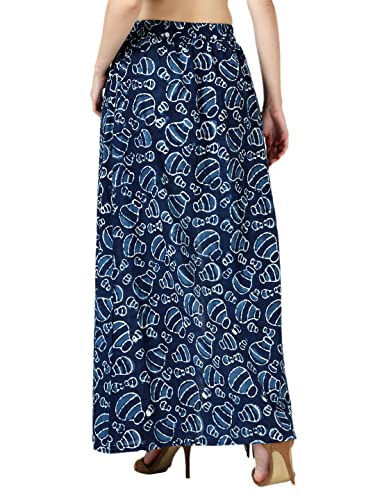 Image of POPWINGS Casual Ethnic Bagru Print Long Slit Skirts for Women || Cotton Long Slit Skirt for Women || Stylish Women Long Skirt for Summer