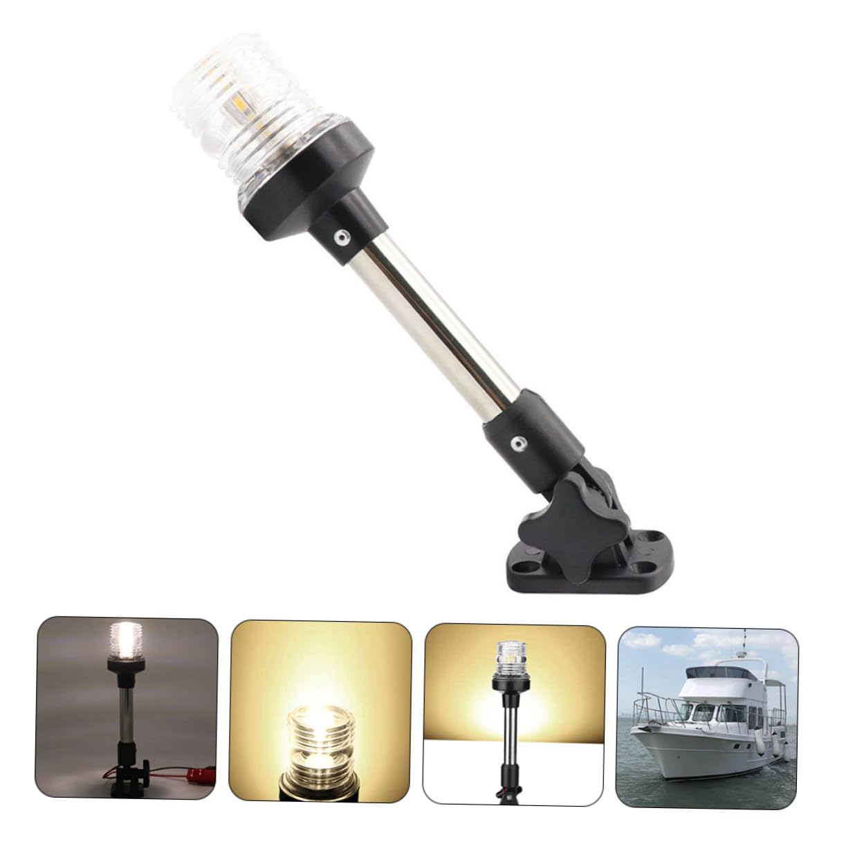 SECFOU Luce LED 12V DC 360° Acrilico e Lega di Alluminio per Barca da Pesca Yacht