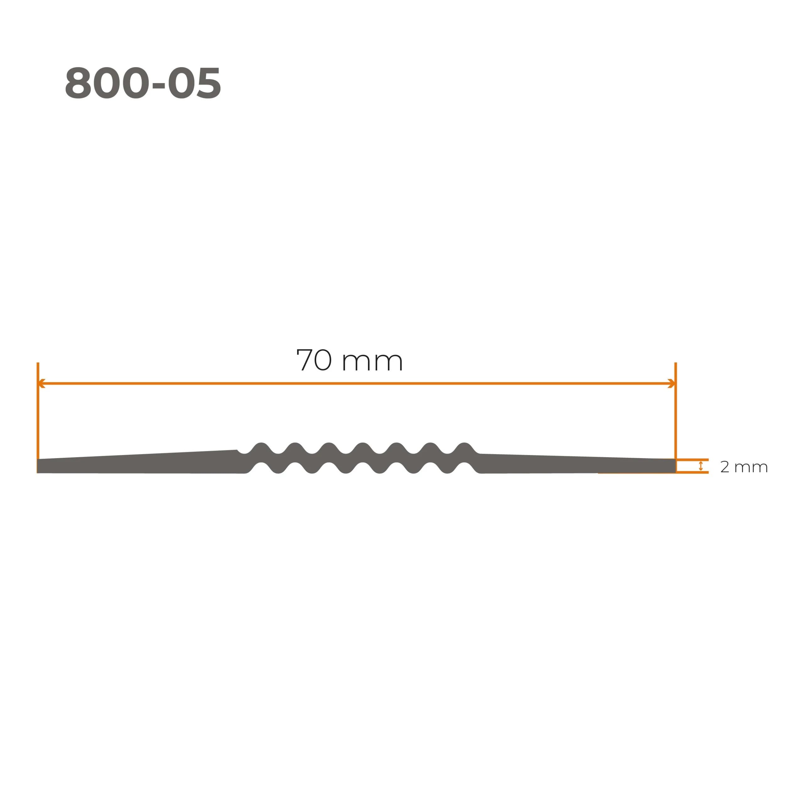 Quest profil przejściowy PVC płaski 70 mm bez kleju – ciemnoszary, 25 m