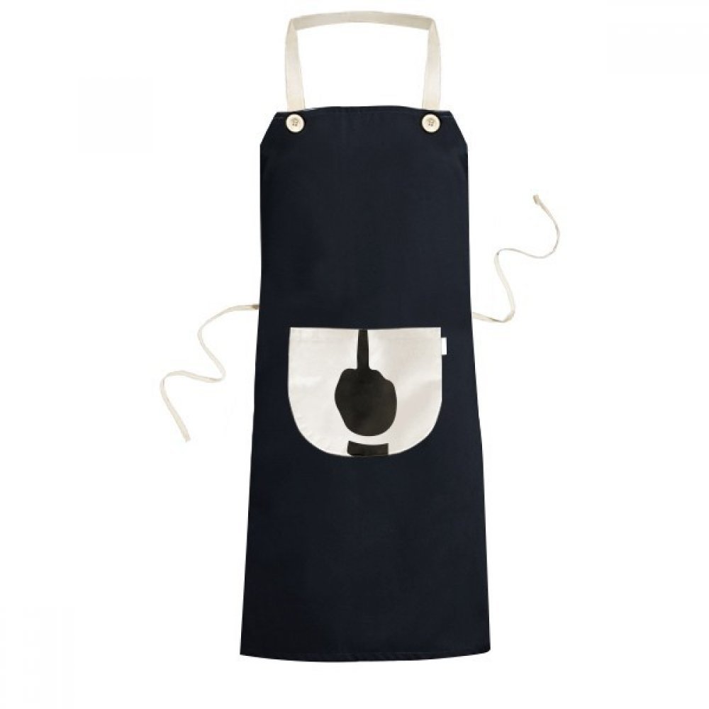 Tablier bavette cuisine noir imprimé 70cm homme femme avec grande poche avant