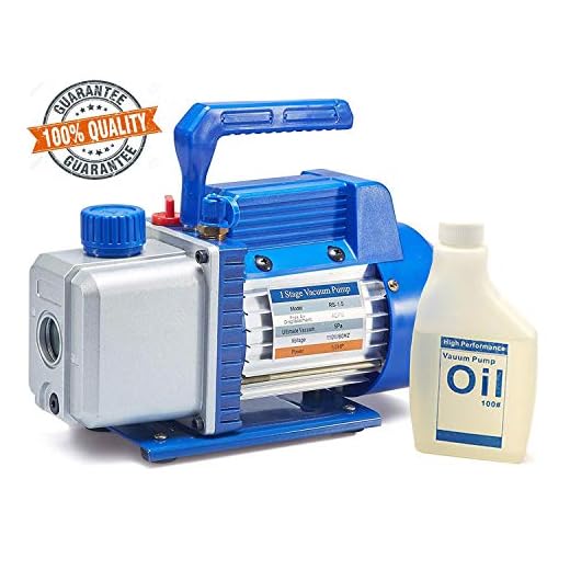 NewPosition 4.0 CFM Single-Stage 5 Pa Rotary Vane Economy Vacuum Pump for HVAC, Air Conditioner Refrigerant,Food Packaging,Milking, 1/4" Flare Inlet Port, Blue