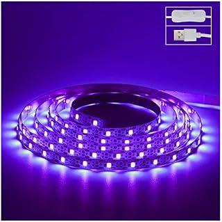 UV Black Light LED Strips, 6.6ft/2M UV Light, 120 Lamp Beads, USB Cable 1.5m LED Black Light Strip, DC5V 10W Flexible Blacklight strip lights, UV Light Strip for Indoor, TV Decor, Party, Halloween