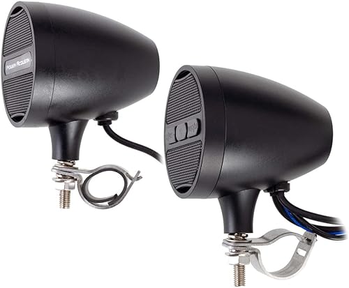 Miniatura 2 de Power Acoustik Radio FM del sistema de altavoces Bluetooth de la motocicleta negra y entrada USB