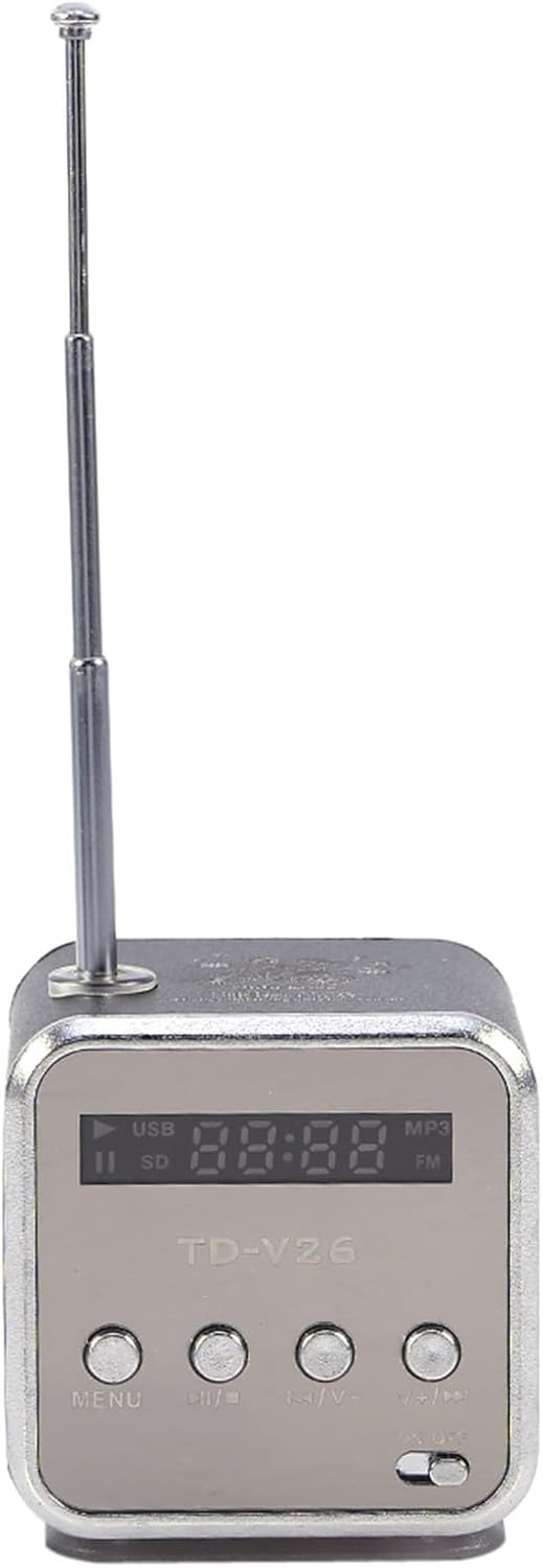 Ejoyous Mini Portable Speaker TD-V26 side view with antenna extended