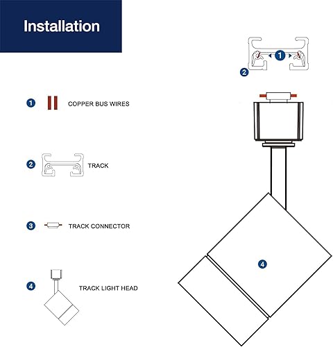 Miniatura 7 de FLSNT Cabezales de iluminación LED para pista Juno Track, equivalentes a 75 W, cabezales de luz LED regulables, luz LED de 12 W, 24 , CRI90, 800 LM,