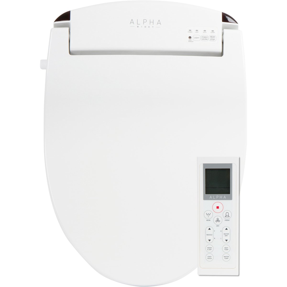 Photo 1 of ALPHA BIDET JX2 Elongated Bidet Toilet Seat, White, Endless Warm Water, *NEW* Bowl Mist, LED Light, Quiet Operation, Wireless Remote, Stainless Steel Nozzle, Sittable Lid, 3 Year Warranty