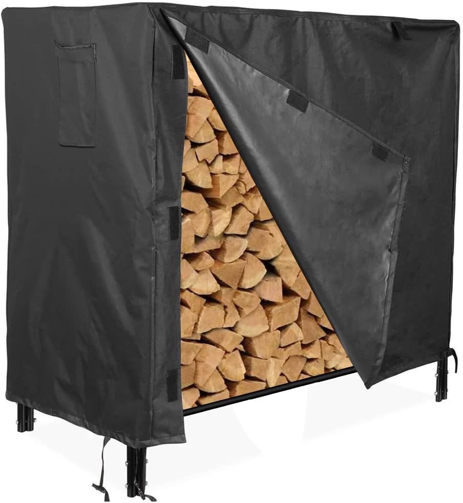 ZJYWSCH Firewood Rack Cover 4 Foot 600D Heavy Duty Waterproof Firewood